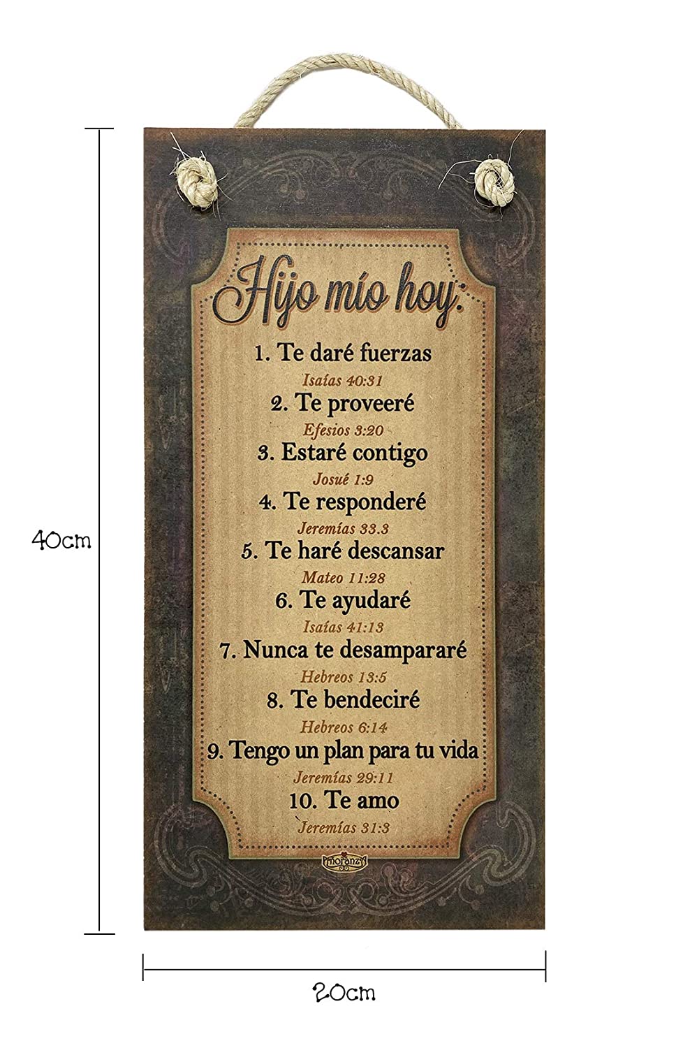 Cuadro Decorativo Vintage Hijo Mio mensaje Religioso