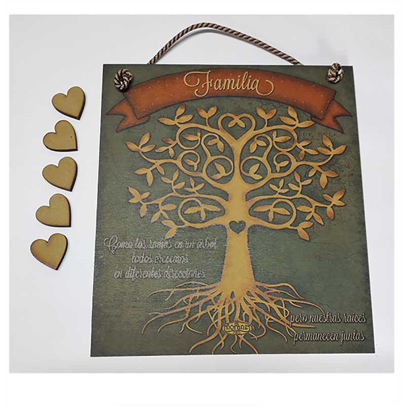 Cuadro Decorativo Vintage Arbol Genealogico de la Familia.