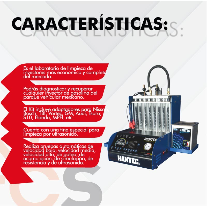 Hantec Laboratorio de limpieza 8 inyectores automático más adaptadores