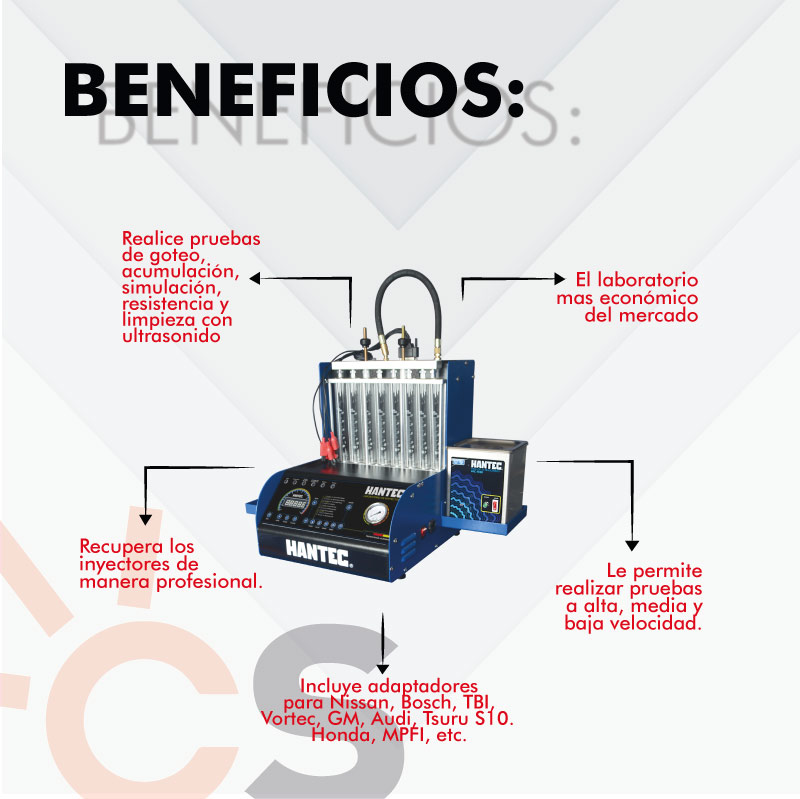 Hantec Laboratorio de limpieza 8 inyectores automático más adaptadores