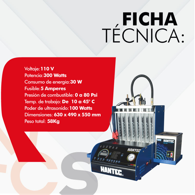 Hantec Laboratorio de limpieza 8 inyectores automático más adaptadores