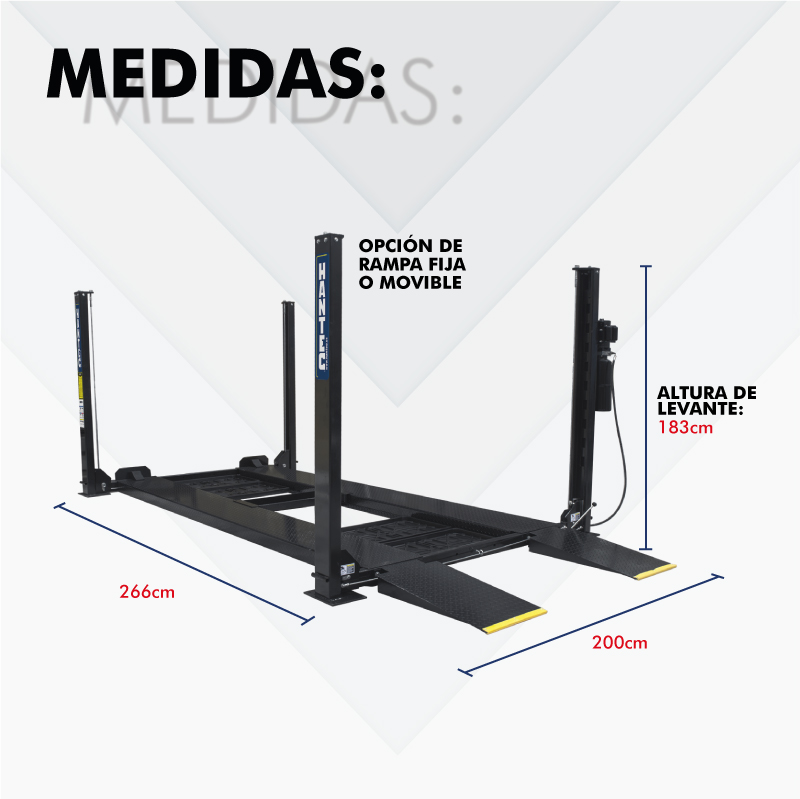 Rampa Para Estacionamiento 4 Postes Duplica Espacio