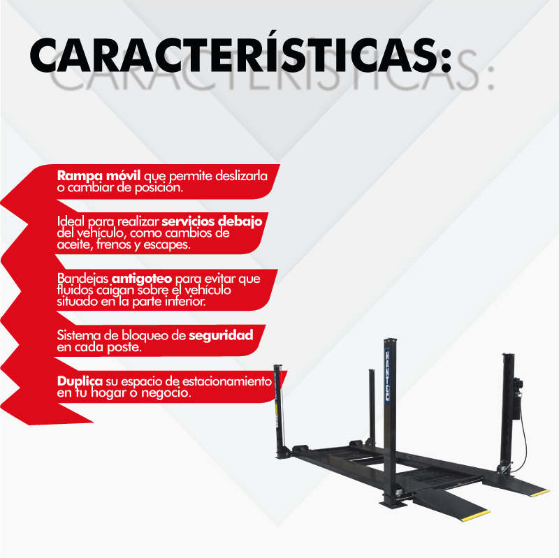 Rampa Para Estacionamiento 4 Postes Duplica Espacio