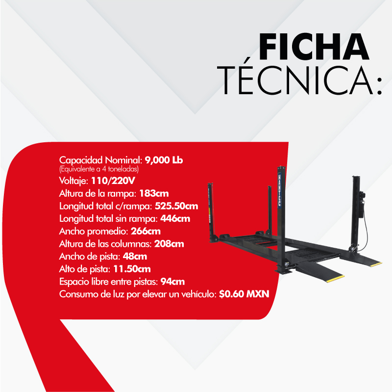 Rampa Para Estacionamiento 4 Postes Duplica Espacio