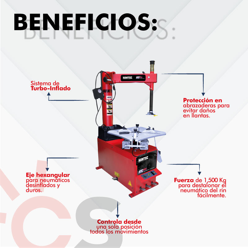 Desmontadora De Llantas 11 A 24 Pulgadas Turboinflado