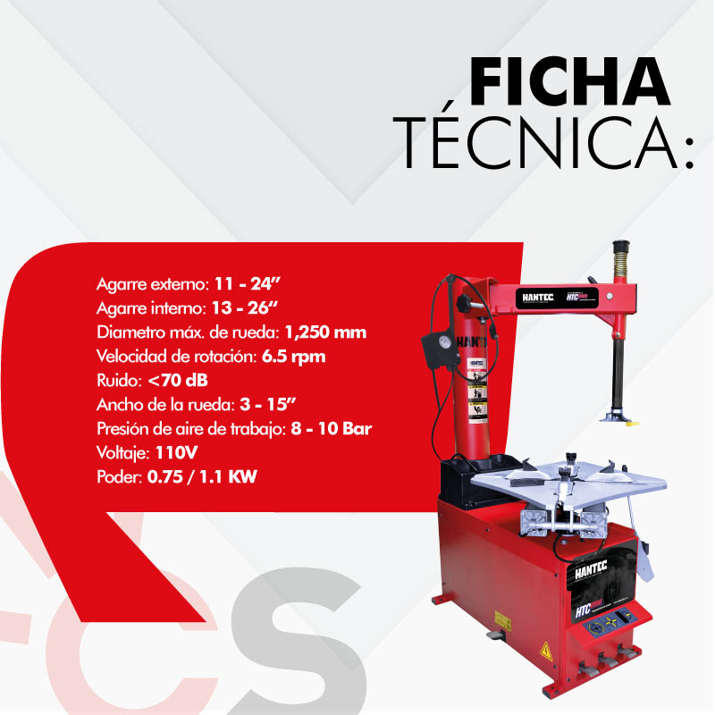 Desmontadora De Llantas 11 A 24 Pulgadas Turboinflado