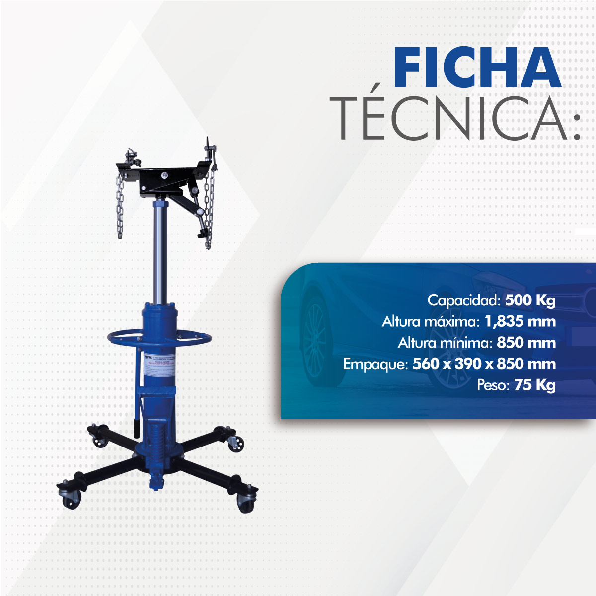 Desmontadora de transmisiones 500 kg
