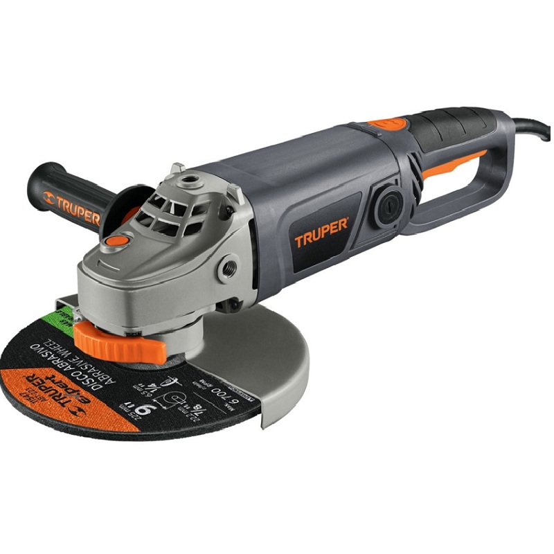 Esmeriladora Angular de 9" Industrial Uso Rudo y Continuo de 2,100W ESMA-9N3 Truper Cortar Desbastar Cortadora Pulidora