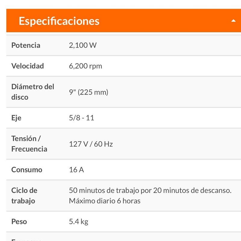Esmeriladora Angular de 9" Industrial Uso Rudo y Continuo de 2,100W ESMA-9N3 Truper Cortar Desbastar Cortadora Pulidora