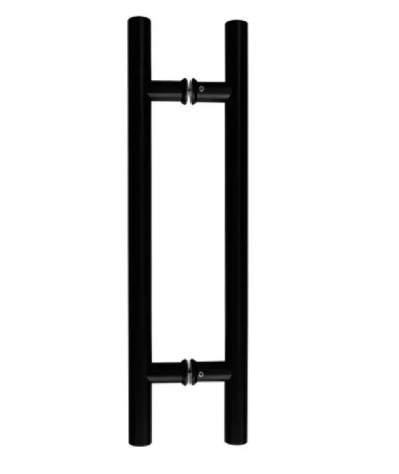 Jaladera De Acero Inoxidable Tipo H 50cm Para Puerta De Cristal, Madera O Herrería Negro