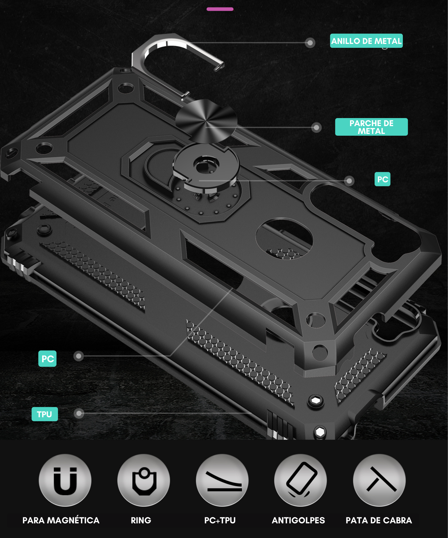 Funda Motorola Moto One Fusion Uso Rudo Contra Golpes