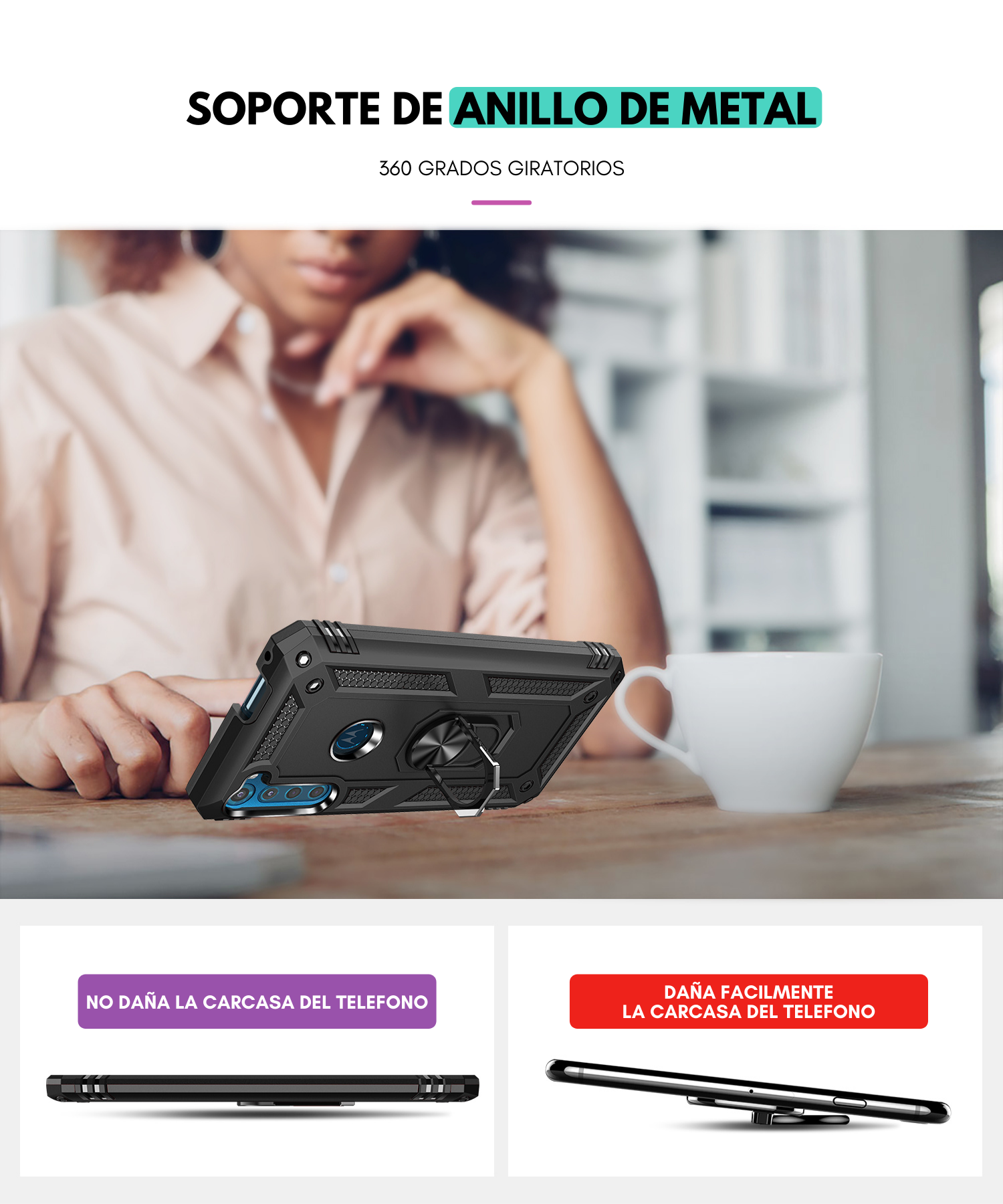 Funda Motorola Moto One Fusion Uso Rudo Contra Golpes