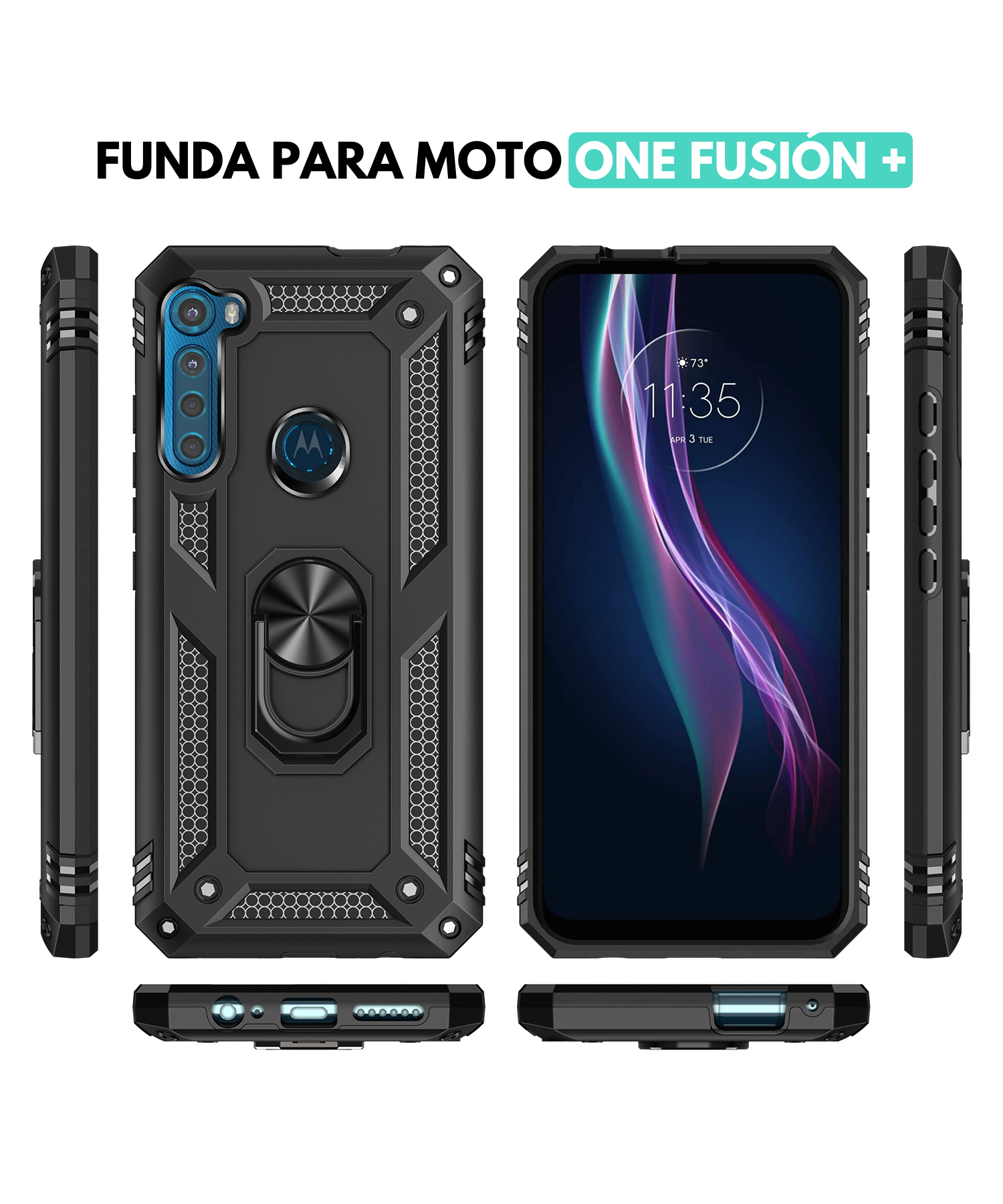 Funda Motorola Moto One Fusion Uso Rudo Contra Golpes