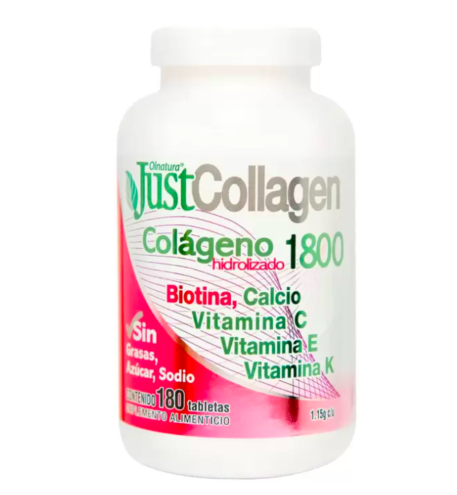 JustCollagen 180 Tabletas Colágeno, Biotina, Vitamina E