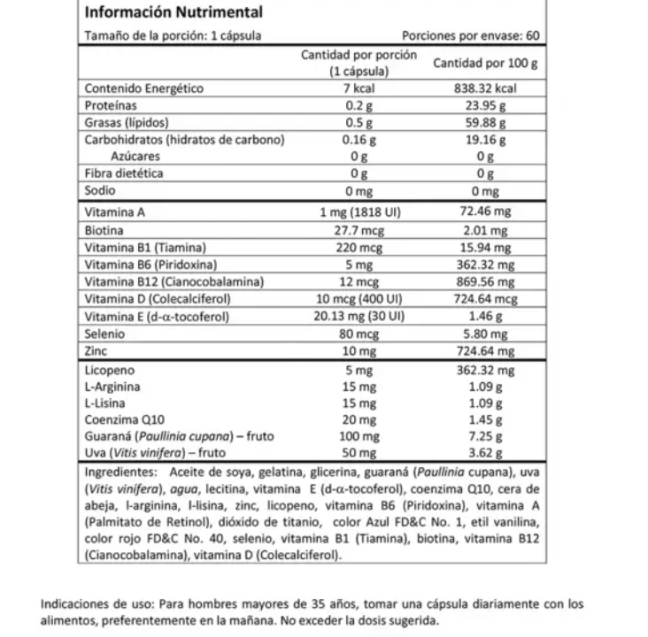 Evervital Men 60 Cápsulas Vitaminas y Minerales para Hombres Fórmula Alemana