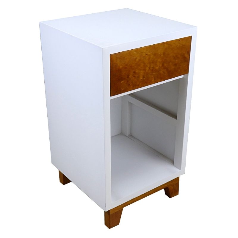 Buró de Madera NORVAL Muebles Buro Oslo Alto de 1 Cajón Nogal con Blanco