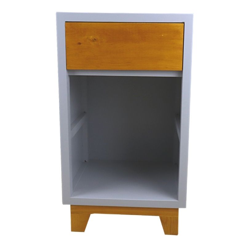 Buró de Madera NORVAL Muebles Buro Oslo Alto de 1 Cajón Nogal con Gris 