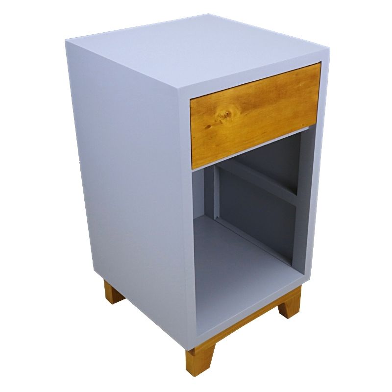 Buró de Madera NORVAL Muebles Buro Oslo Alto de 1 Cajón Nogal con Gris 