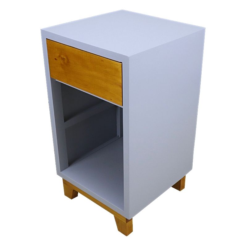 Buró de Madera NORVAL Muebles Buro Oslo Alto de 1 Cajón Nogal con Gris 