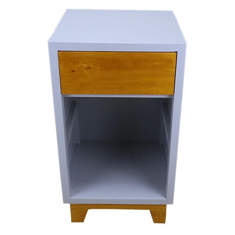 Buró de Madera NORVAL Muebles Buro Oslo Alto de 1 Cajón Nogal con Gris 