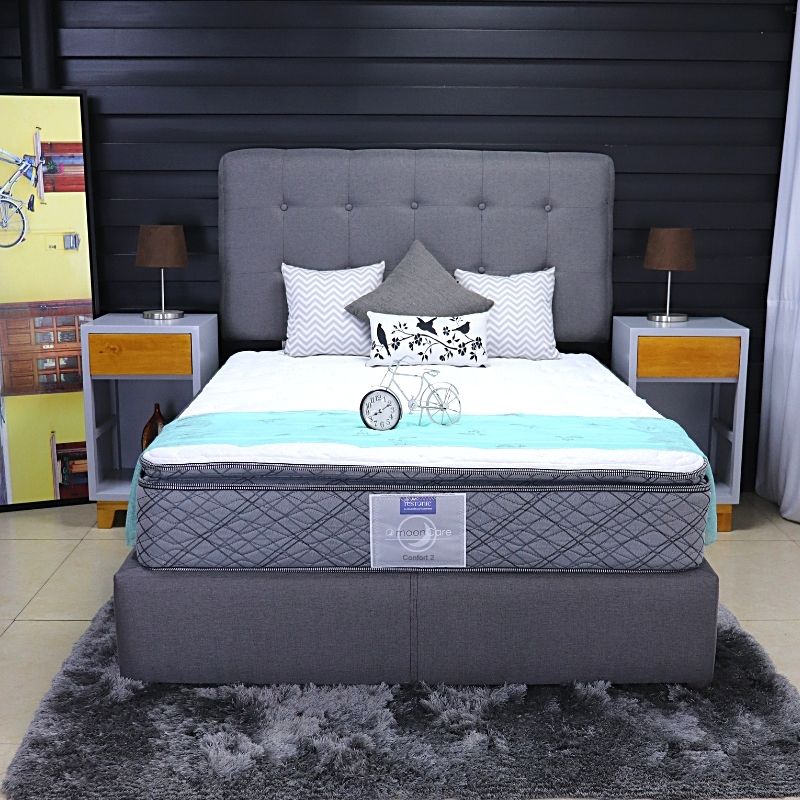 Buró de Madera NORVAL Muebles Buro Oslo Alto de 1 Cajón Nogal con Gris 