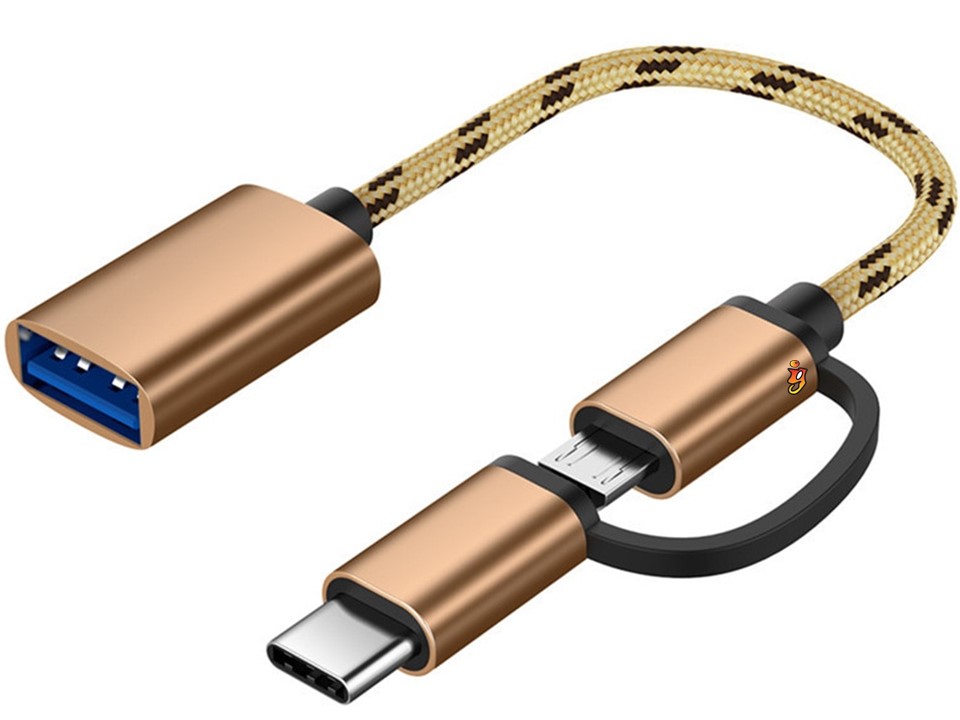 Adaptador Conector Otg Usb 3.0 A Tipo C Y Microusb Premium