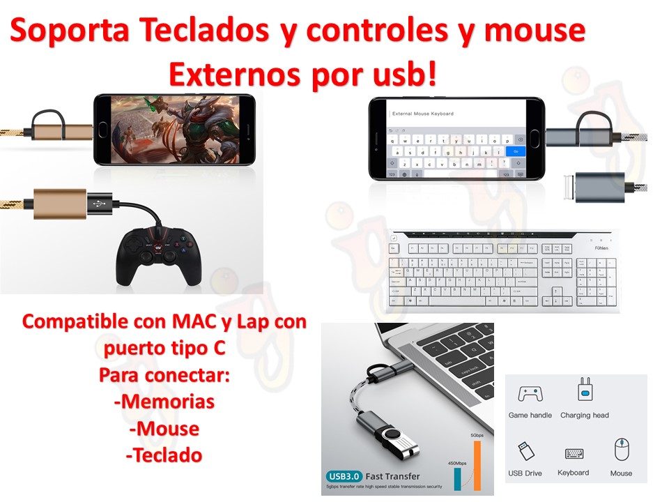 Adaptador Conector Otg Usb 3.0 A Tipo C Y Microusb Premium