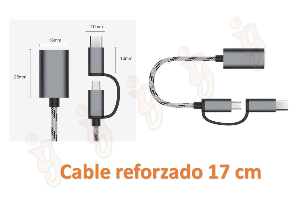 Adaptador Conector Otg Usb 3.0 A Tipo C Y Microusb Premium
