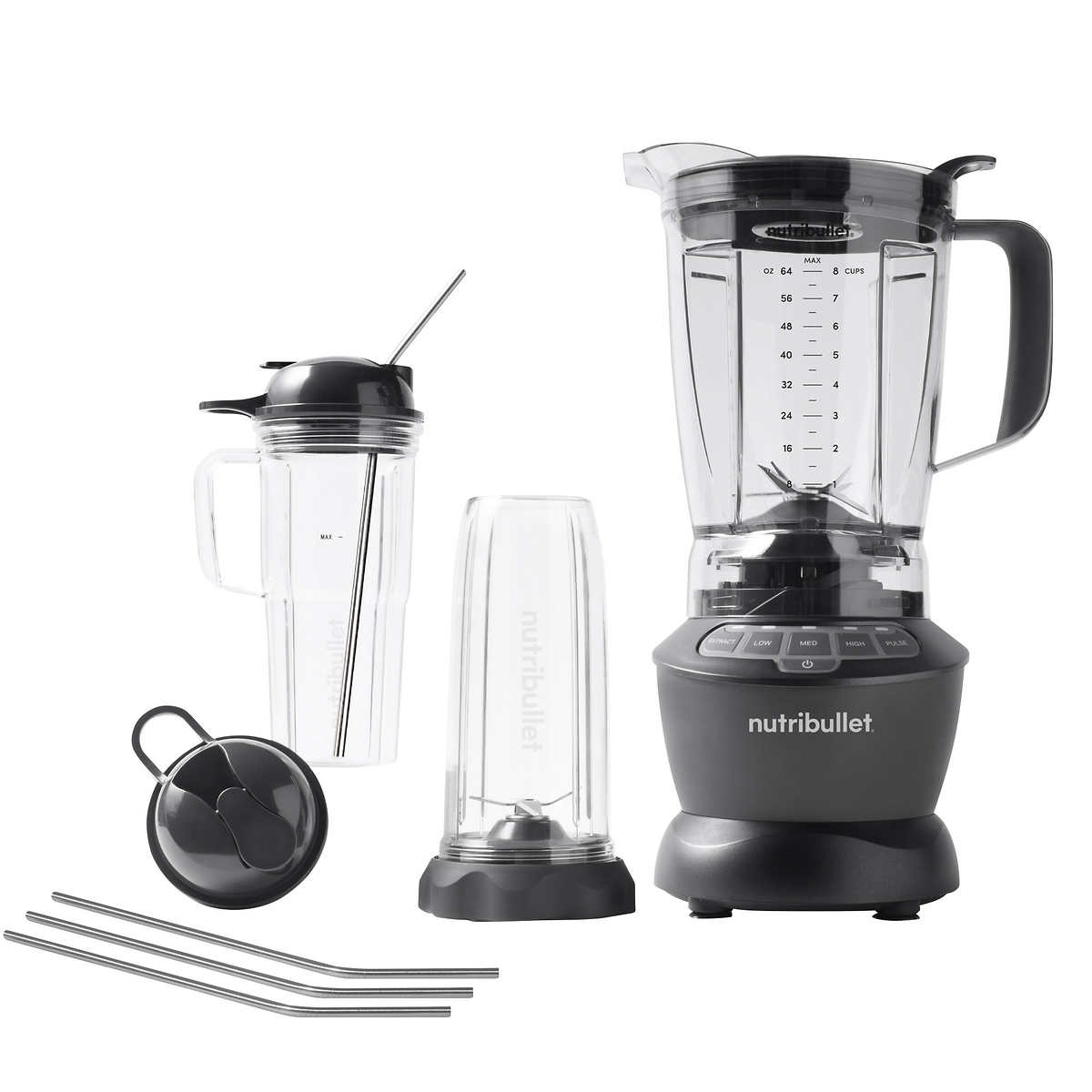 Licuadora Nutribullet + Juego de Vasos + Pajillas de Acero Inoxidable Mod. 2021