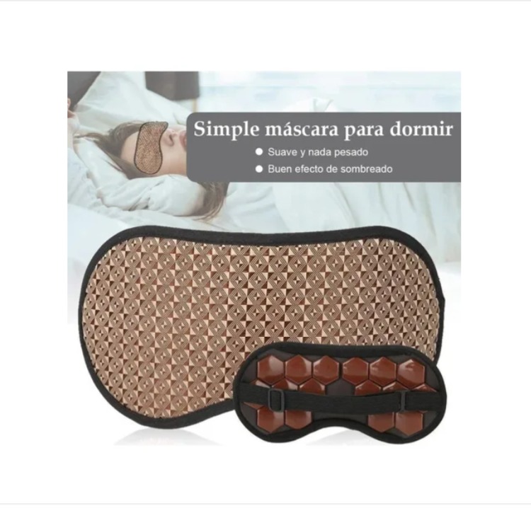 Máscara Antifaz Para Dormir Con Piedras Jade Para Evitar Fatiga Marrón