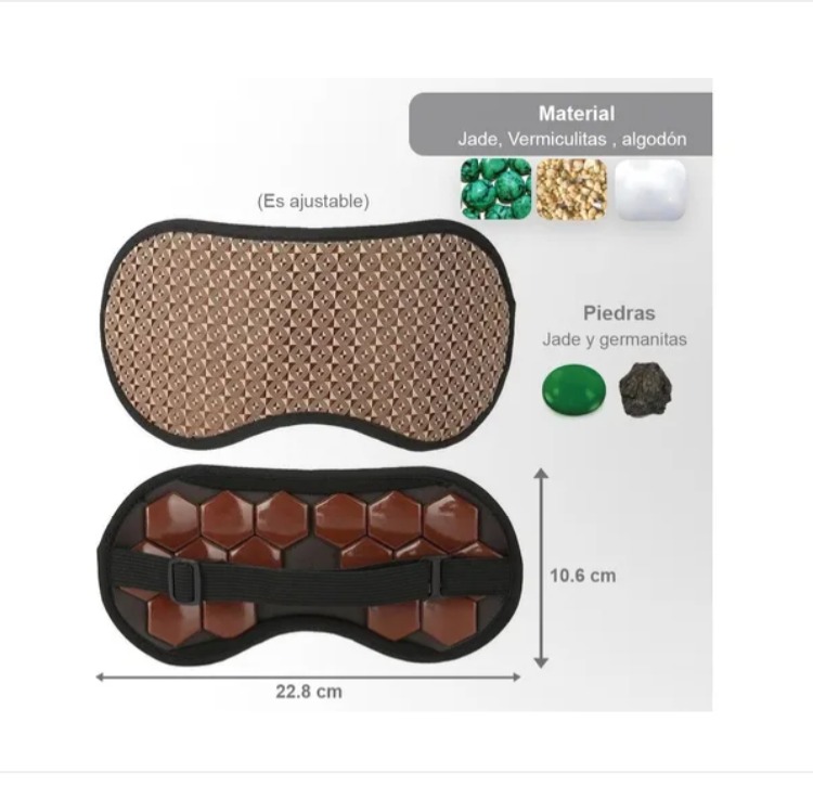 Máscara Antifaz Para Dormir Con Piedras Jade Para Evitar Fatiga Marrón
