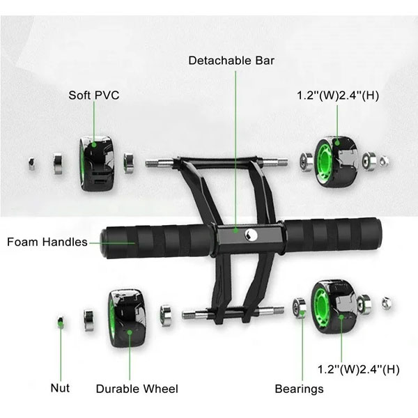 Ejercitador De Rodillo Para Abdominales 4 Llantas