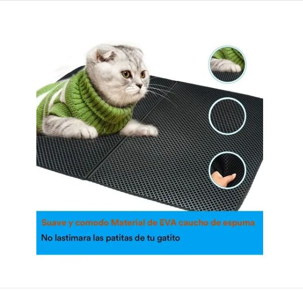 Tapete Alfombra Arenero De Gatos Con Doble Capa Rascador