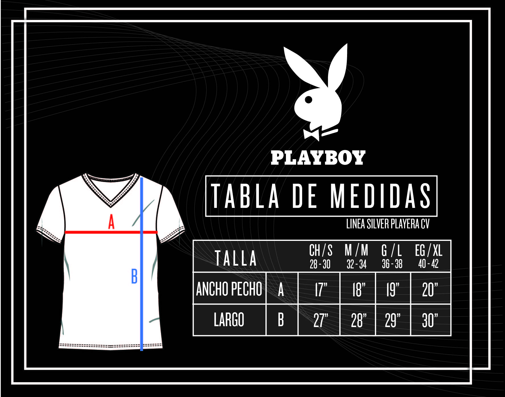 Playera Playboy Cuello V Ajustable Para Hombre Pack 3