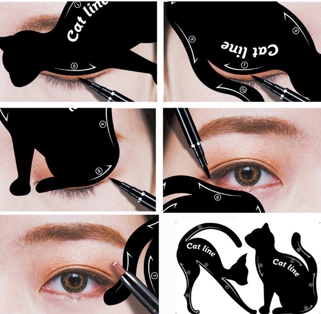 Plantilla De Gato Para Delinear Ojos Aplicar Sombra