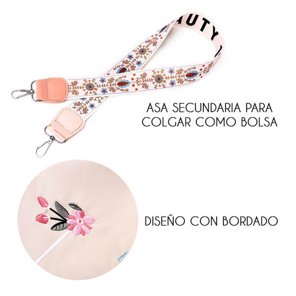 Mochila para Mujer, Bolso Escolar, Diseño moderno, Bolso de Mano, Nylon, Antirrobo, Mutiples Cierres 