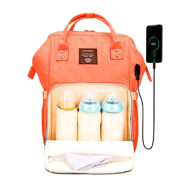 Pañalera LeQueen, Impermeable, Moderna, Gran Capacidad, 12 Compartimientos 