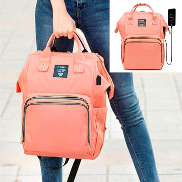 Pañalera LeQueen, Impermeable, Moderna, Gran Capacidad, 12 Compartimientos 