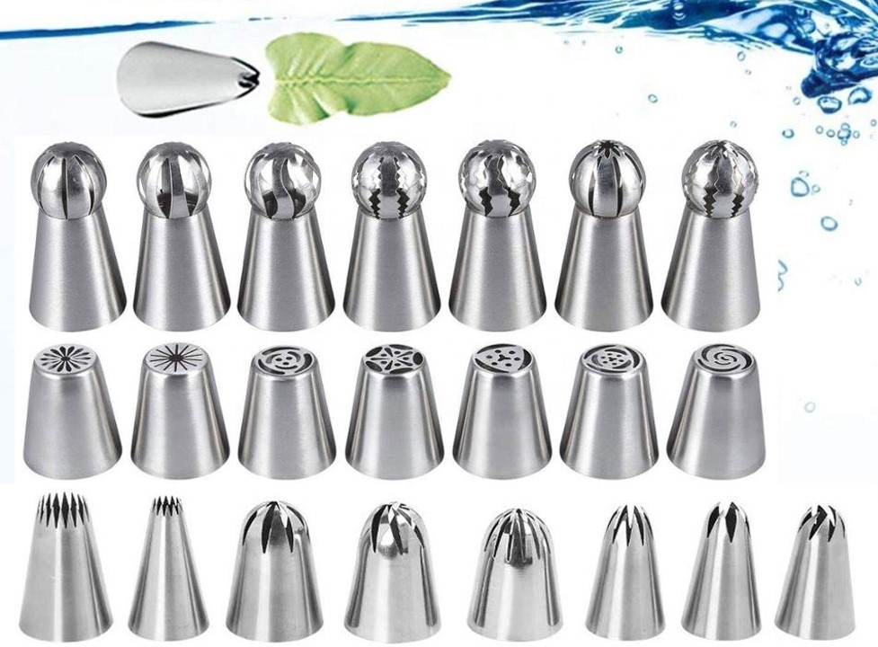 Kit 91 piezas Boquillas rizadas, Duyas Rusas, de Tulipanes, Esfera y Olanes para decoración de cupcakes