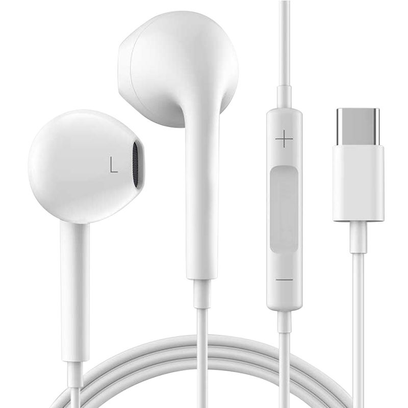 AUDIFONOS MANOS LIBRES USB TIPO C, BLANCOS (USB-C)