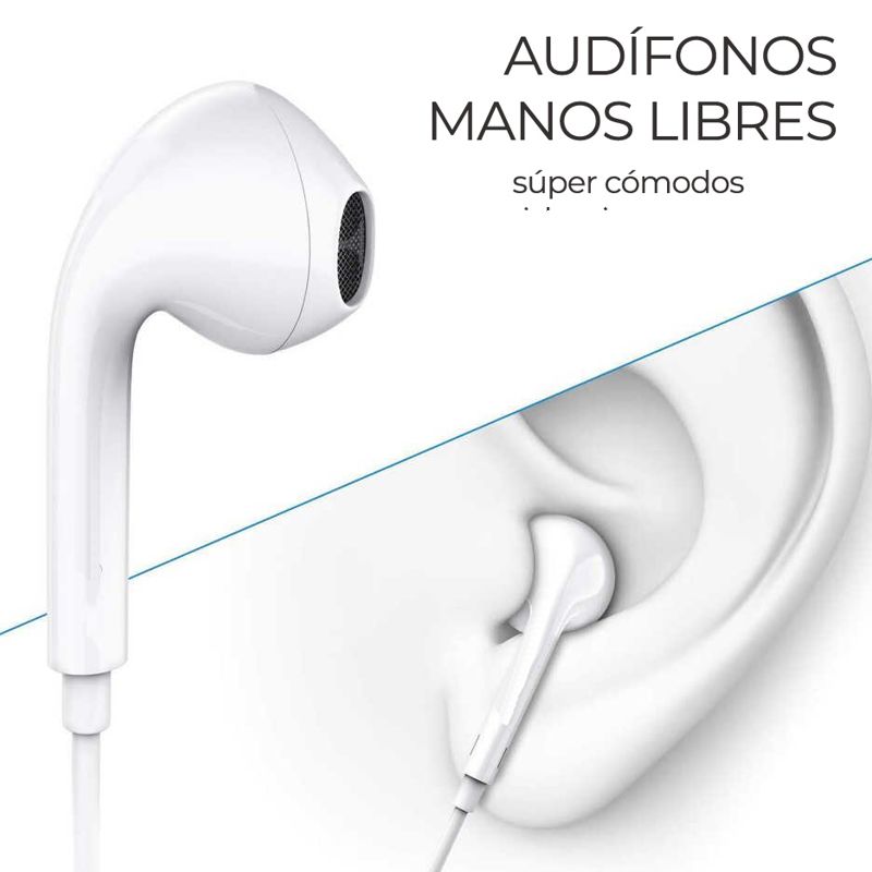 AUDIFONOS MANOS LIBRES USB TIPO C, BLANCOS (USB-C)