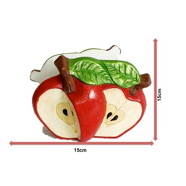 Servilletero en forma de manzana pintado a mano para el hogar