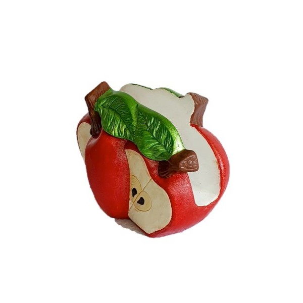Servilletero en forma de manzana pintado a mano para el hogar
