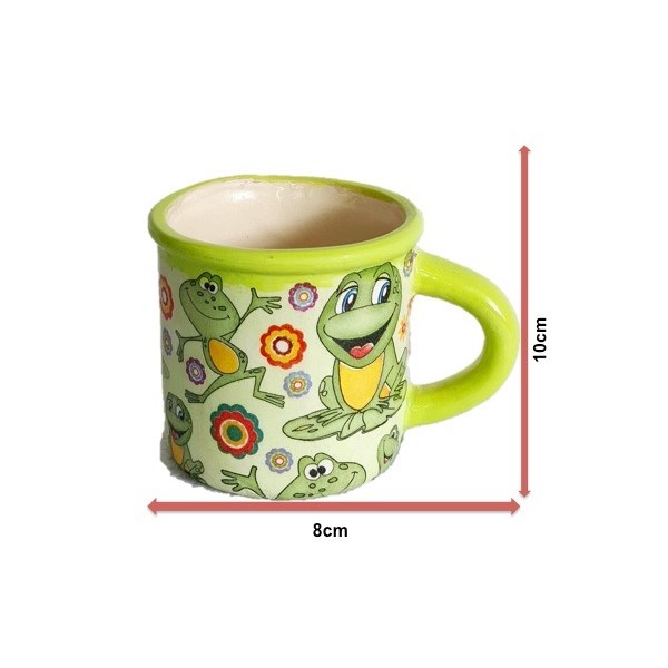 Taza con estampado de ranas en color verde 