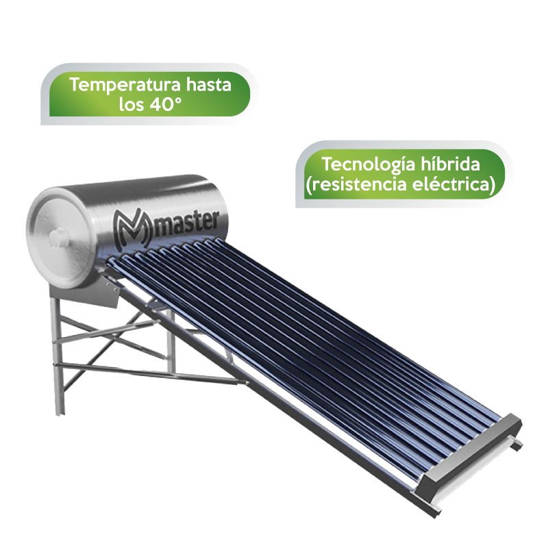 Boiler Calentador de Agua Inteligente Solar y Electrico para Sistemas de Baja Presion (Sin Bombas de Presion) 120 Litros Controlalo desde su App con tu Celular Master MP-120L BOILER