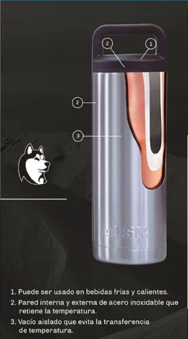Rambler Bottle Marca Alsk Tumbler 18 Oz Max Frio Y Calor