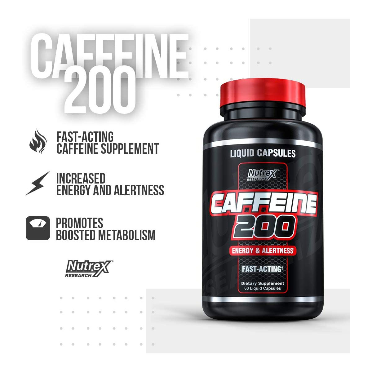 Cafeina Nutrex Caffeine 200 Black Series 60 Caps.