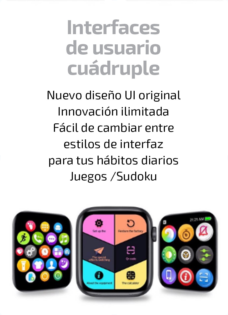 Reloj Inteligente Serie 6 el único con juegos integrados, mide la presión arterial, temperatura, oxigenación de la sangre, compatible con iPhone y Android.