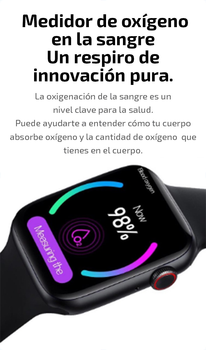 Reloj Inteligente Serie 6 el único con juegos integrados, mide la presión arterial, temperatura, oxigenación de la sangre, compatible con iPhone y Android.