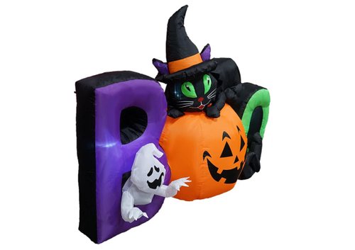 Inflable de Halloween para exteriores Boo - gato negro calabaza fantasma - 1.5m
